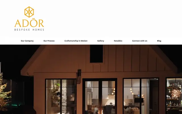 Screenshot of the ador-homes.com homepage