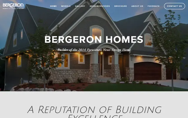 Screenshot of the bergeronhomes.com homepage