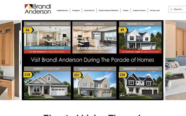 Screenshot of the brandlanderson.com homepage