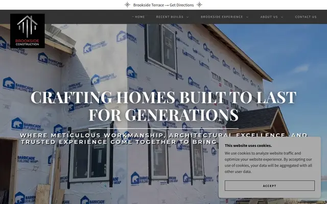 Screenshot of the brooksideconstructionmn.com homepage