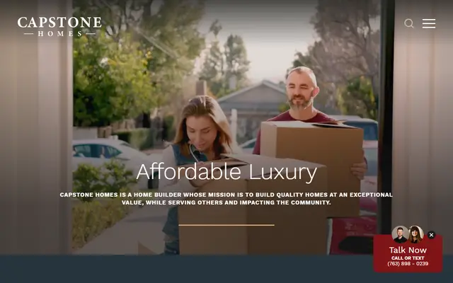 Screenshot of the capstonehomes-mn.com homepage