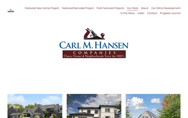 Screenshot of the carlmhansen.com homepage
