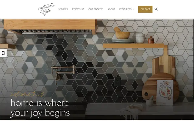 Screenshot of the construction2style.com homepage
