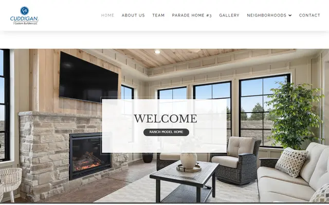 Screenshot of the cuddigancustombuilders.com homepage