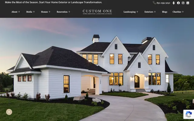Screenshot of the customonemn.com homepage