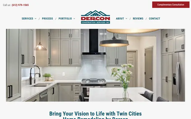 Screenshot of the dercon.com homepage