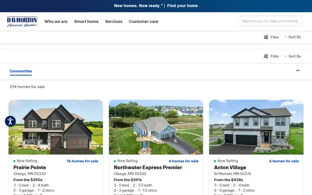 Screenshot of the drhorton.com homepage