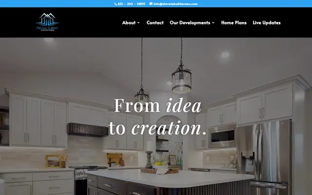 Screenshot of the elevatebuildersmn.com homepage