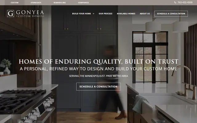 Screenshot of the gonyeahomes.com homepage