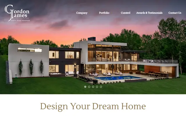 Screenshot of the gordon-james.com homepage