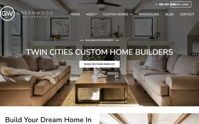Screenshot of the greenwooddesignbuild.com homepage
