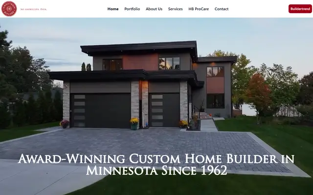 Screenshot of the hagstrombuilder.com homepage