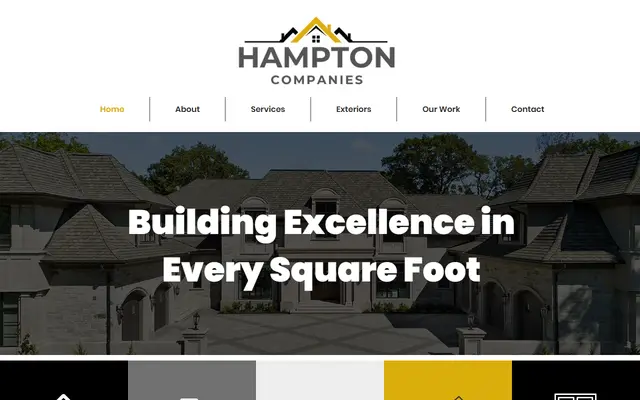 Screenshot of the hamptoncompaniesllc.com homepage