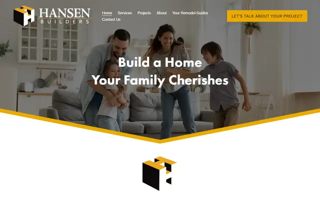 Screenshot of the hansen.builders homepage
