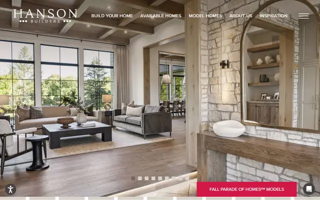 Screenshot of the hansonbuilders.com homepage