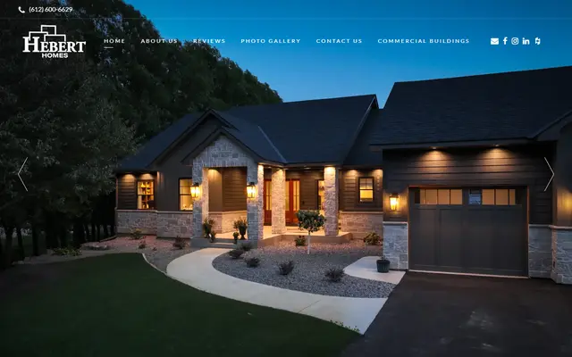 Screenshot of the heberthomes.com homepage