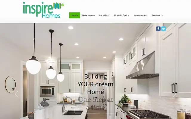 Screenshot of the inspiremnhomes.com homepage