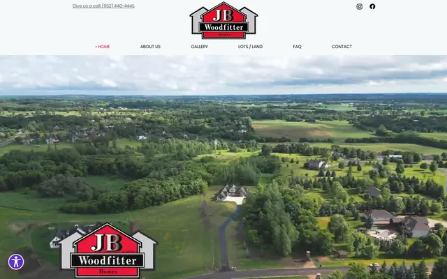 Screenshot of the jbwoodfitterhomes.com homepage