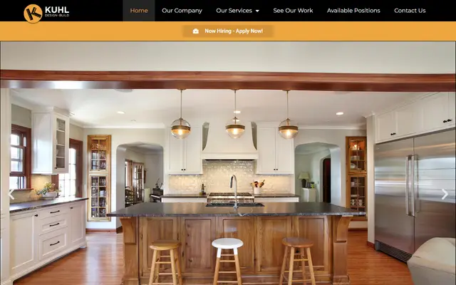 Screenshot of the kuhldesignbuild.com homepage