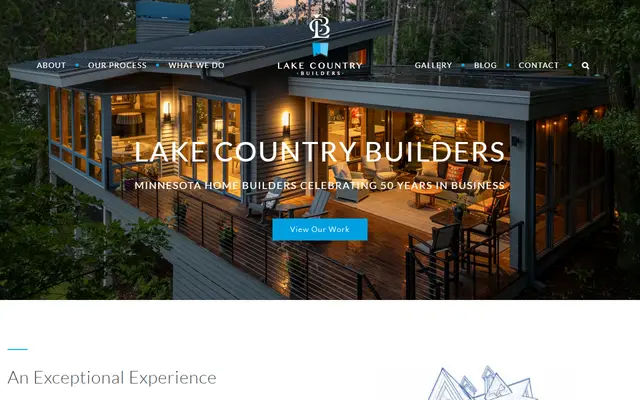 Screenshot of the lakecountrybuilders.com homepage