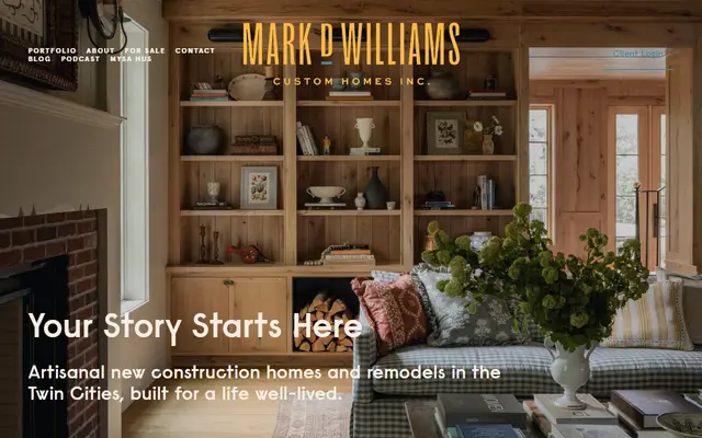 Screenshot of the mdwilliamshomes.com homepage