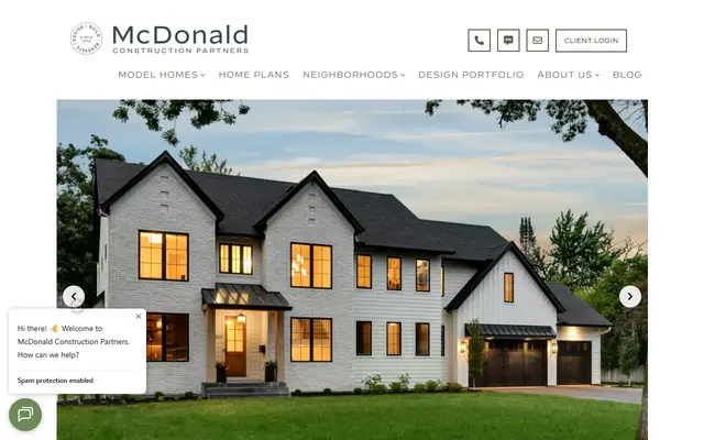 Screenshot of the mcdonaldconstruction.com homepage