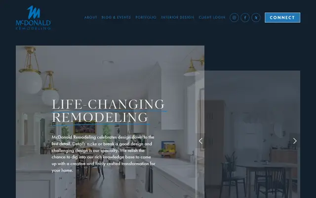 Screenshot of the mcdonaldremodeling.com homepage