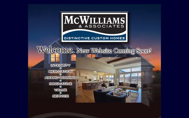 Screenshot of the mcwilliamshomes.com homepage