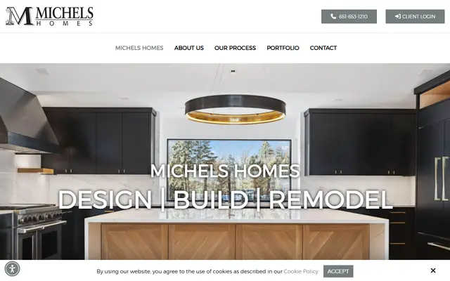 Screenshot of the michelshomes.com homepage