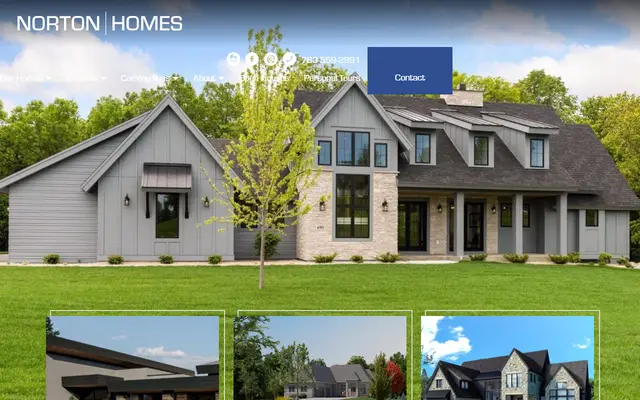 Screenshot of the nortonhomes.com homepage