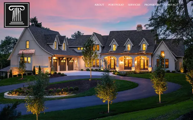 Screenshot of the pillarhomes.com homepage