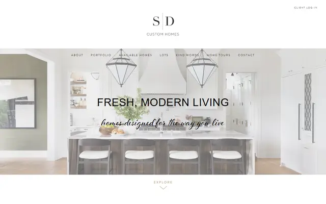 Screenshot of the sd-customhomes.com homepage