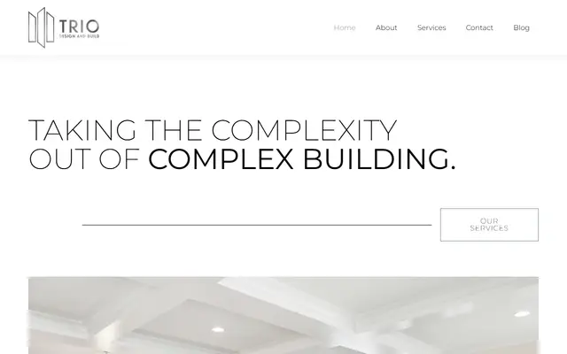 Screenshot of the triodesignandbuild.com homepage