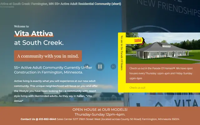 Screenshot of the myvitaattiva.com homepage