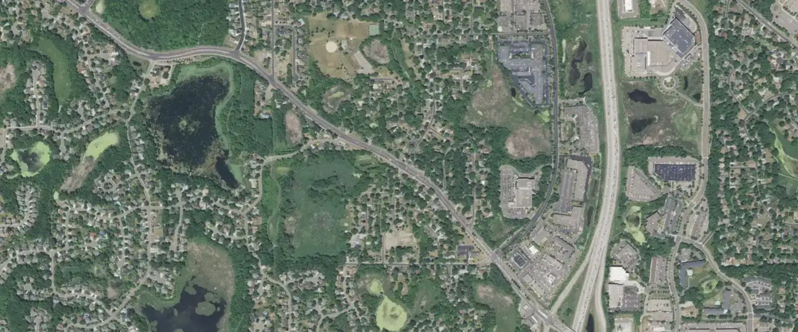 Aerial view of central Maple Grove